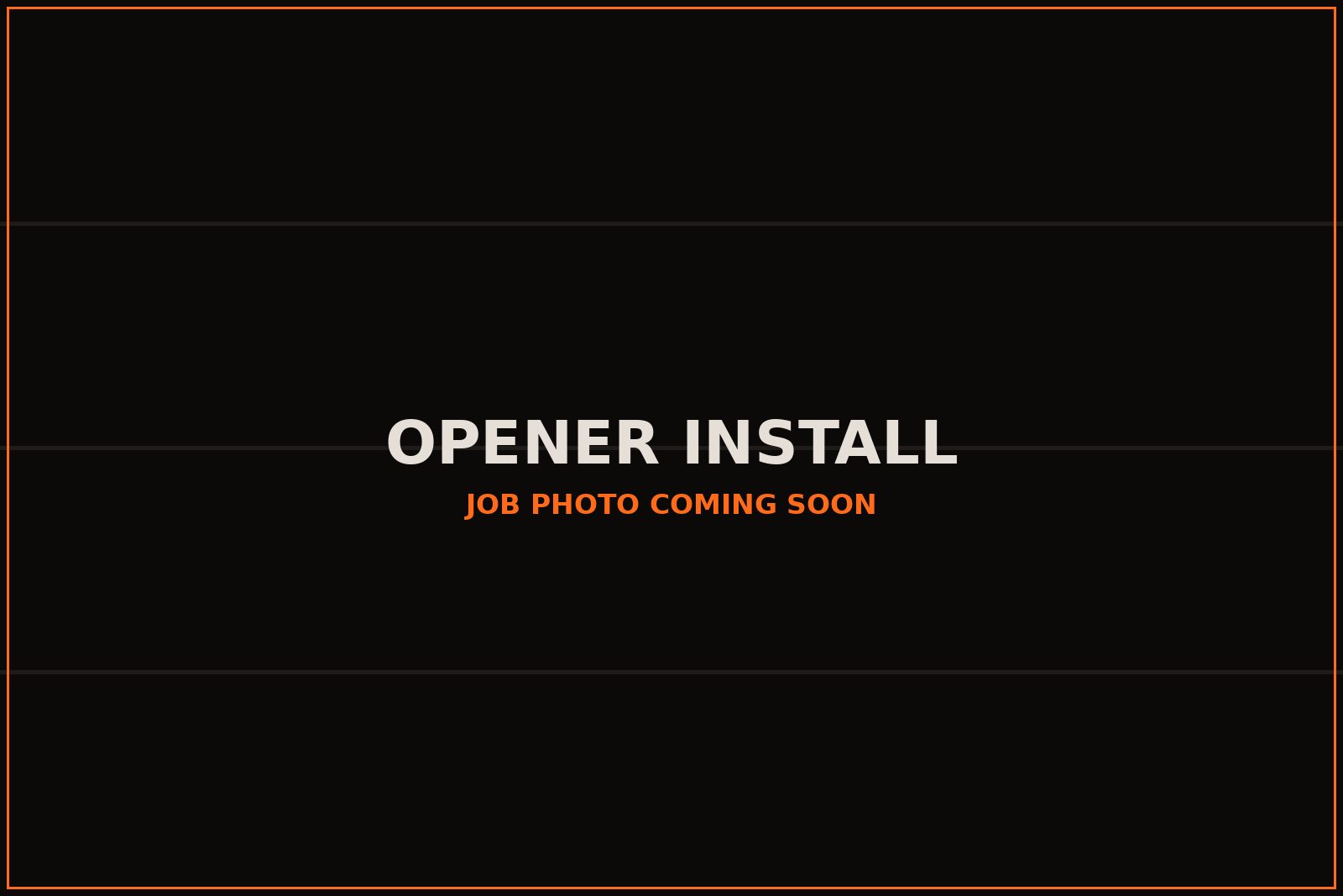 Belt-drive opener install (photo coming soon)